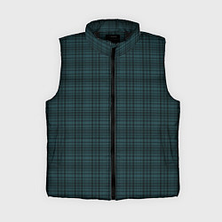 Женский жилет Клетчатый тёмно-зелёный, цвет: 3D-черный