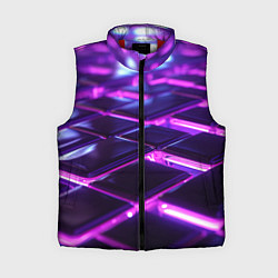 Женский жилет Фиолетовая неоновая плитка, цвет: 3D-красный