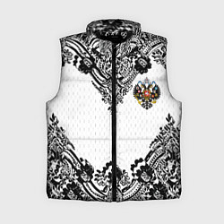 Женский жилет Имперский узор Россия герб патриотизм, цвет: 3D-черный