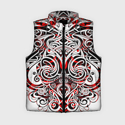 Женский жилет Чёрно красные трайбл узоры