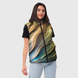 Женский жилет Металлический атласный песок, цвет: 3D-светло-серый — фото 2