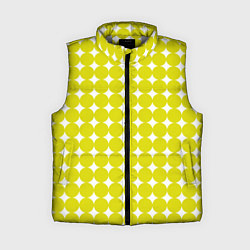 Женский жилет Ретро темно желтые круги, цвет: 3D-светло-серый