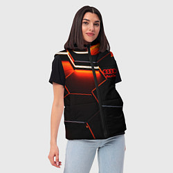 Женский жилет Audi неоновый соты, цвет: 3D-черный — фото 2