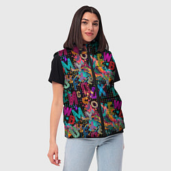 Женский жилет Английский алфавит цветной, цвет: 3D-светло-серый — фото 2