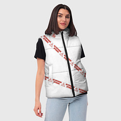 Женский жилет Осторожно хрупкое, цвет: 3D-черный — фото 2