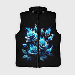 Женский жилет Розы в голубом огне, цвет: 3D-светло-серый
