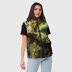 Женский жилет Реалистичный камуфляж на ткани, цвет: 3D-светло-серый — фото 2