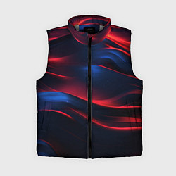 Женский жилет Красно-синие полосы, цвет: 3D-светло-серый