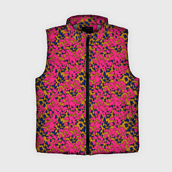 Женский жилет Взаимосвязанные листочки, розового жёлтого и синег