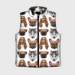 Женский жилет Текстура собак, цвет: 3D-черный
