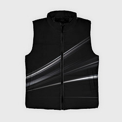 Женский жилет Белые полосы на черной абстракции, цвет: 3D-черный