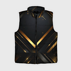Женский жилет Gold luxury black abstract, цвет: 3D-черный
