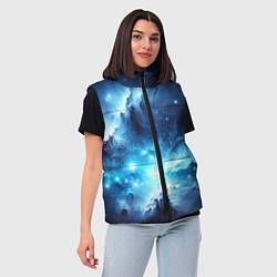Женский жилет Космический голубой пейзаж, цвет: 3D-светло-серый — фото 2