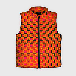 Женский жилет Фиолетовые квадраты на чёрном фоне