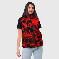 Женский жилет Билли Айдол rock rose band, цвет: 3D-черный — фото 2