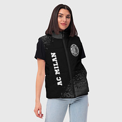 Женский жилет AC Milan sport на темном фоне вертикально, цвет: 3D-черный — фото 2