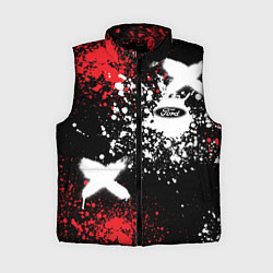 Женский жилет Форд на фоне граффити и брызг красок, цвет: 3D-черный