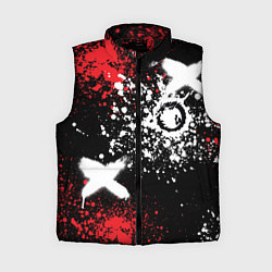 Женский жилет Дракон уроборос на фоне брызг красок и граффити, цвет: 3D-черный