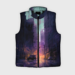 Женский жилет Сумрачная улица, цвет: 3D-черный