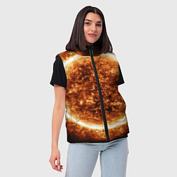 Женский жилет Пылающее солнце крупным планом, цвет: 3D-светло-серый — фото 2