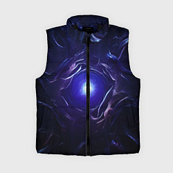Женский жилет Синее абстрактное сияние, цвет: 3D-черный