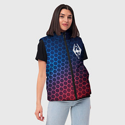 Женский жилет Skyrim неоновые соты, цвет: 3D-черный — фото 2