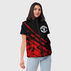 Женский жилет Manchester United sport grunge, цвет: 3D-красный — фото 2