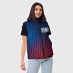 Женский жилет PUBG неоновые соты, цвет: 3D-черный — фото 2