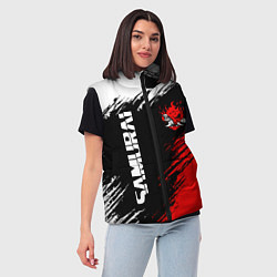 Женский жилет Самурай лого - киберпанк 2077, цвет: 3D-черный — фото 2