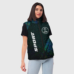 Женский жилет Saab sport glitch blue, цвет: 3D-черный — фото 2