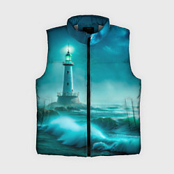 Женский жилет Белый маяк и ночной шторм, цвет: 3D-светло-серый