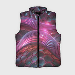 Женский жилет Волны и гексагон сетка, цвет: 3D-светло-серый