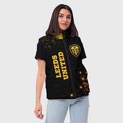 Женский жилет Leeds United - gold gradient вертикально, цвет: 3D-черный — фото 2