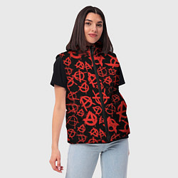 Женский жилет Узор анархия красный, цвет: 3D-красный — фото 2