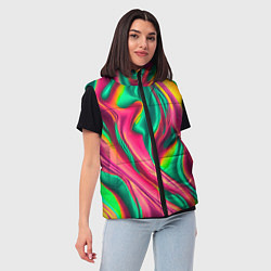 Женский жилет Неоновый голографик, цвет: 3D-красный — фото 2