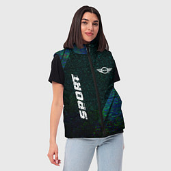 Женский жилет Mini sport glitch blue, цвет: 3D-черный — фото 2