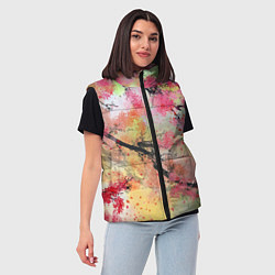 Женский жилет Japan sakura, цвет: 3D-черный — фото 2
