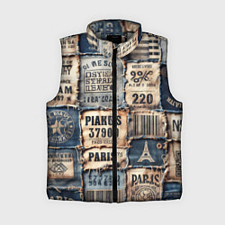Женский жилет Пэчворк джинсы из Парижа, цвет: 3D-светло-серый