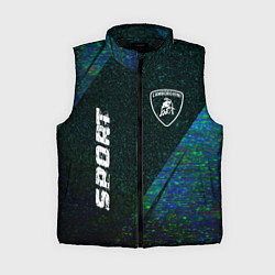Женский жилет Lamborghini sport glitch blue, цвет: 3D-черный