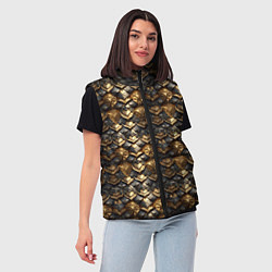 Женский жилет Золотистая текстурная броня, цвет: 3D-черный — фото 2