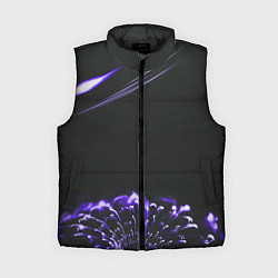 Женский жилет Неоновый фиолетовый цветок в темноте, цвет: 3D-черный