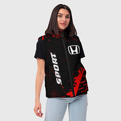 Женский жилет Honda red sport tires, цвет: 3D-черный — фото 2