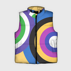 Женский жилет Разноцветные круги, абстракция, цвет: 3D-черный