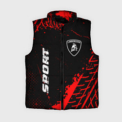 Женский жилет Lamborghini red sport tires, цвет: 3D-черный