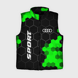Женский жилет Audi green sport hexagon, цвет: 3D-черный