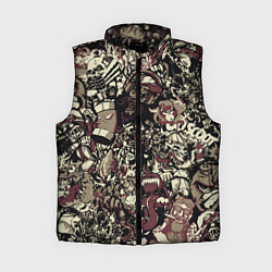 Женский жилет Граффити патерн, цвет: 3D-черный