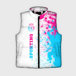 Женский жилет Sporting neon gradient style по-вертикали, цвет: 3D-черный