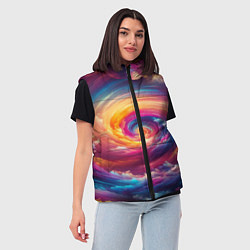 Женский жилет Водоворот ярких красок, цвет: 3D-красный — фото 2