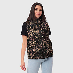 Женский жилет Чёрный с напылением персикового цвета, цвет: 3D-черный — фото 2