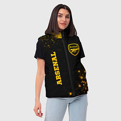 Женский жилет Arsenal - gold gradient вертикально, цвет: 3D-черный — фото 2